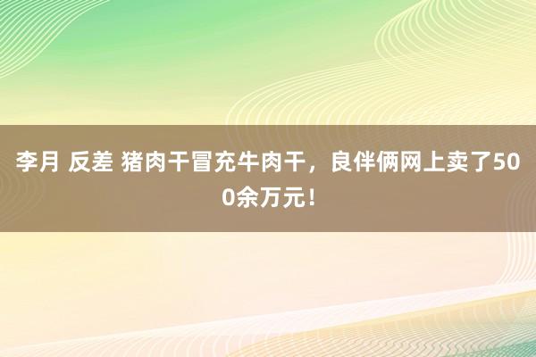 李月 反差 猪肉干冒充牛肉干，良伴俩网上卖了500余万元！