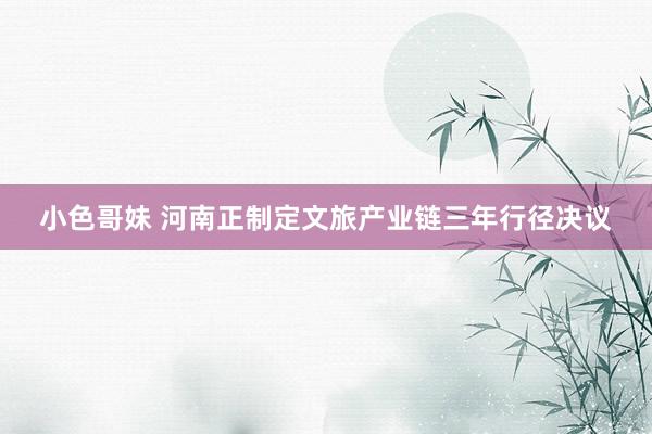 小色哥妹 河南正制定文旅产业链三年行径决议